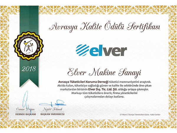 2018 EURASIAN QUALITY AWARD
